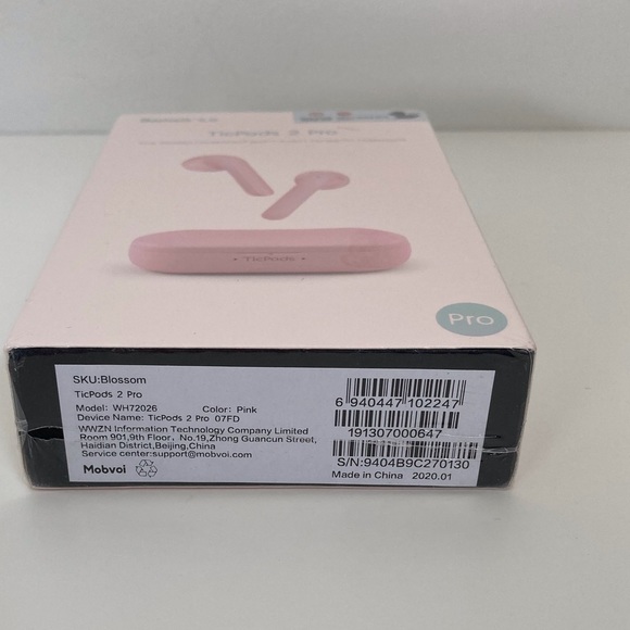 SOLD TicPods 2 Pro Wireless Bluetooth Earbuds Pink - Picture 2 of 5